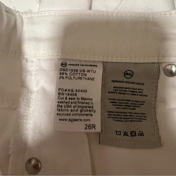 AG The Erin Distressed Pencil Skirt White 26 - Picture 10 of 11